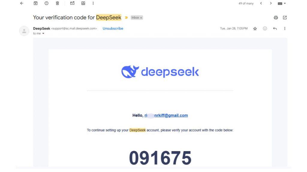 DeepSeek Verification Email Not Received